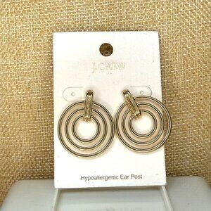 J.Crew‎ Hypoallergenic Gold-Tone Triple Hoop Earrings For Women